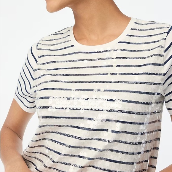 J crew Striped sequin-embellished tee - Picture 2 of 5